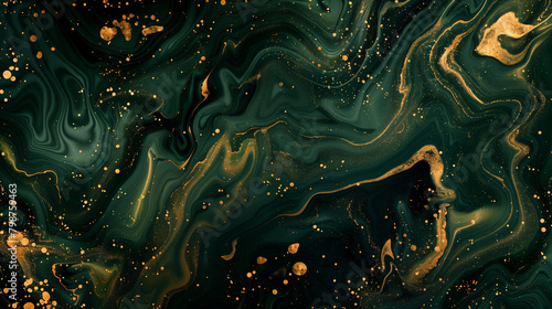 Gold and dark green, abstract background, styled for regal contrast and a luxurious ambiance