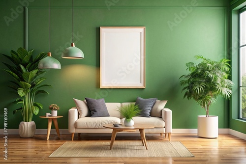 Living room blank frame mockup