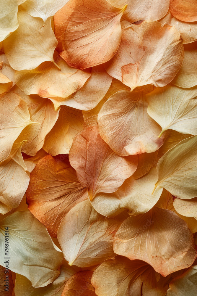 Textured surface of dried flower petals, showcasing delicate shapes and muted colors. Dried flower petal textures offer a rustic and natural backdrop Textured surface of dried flower petals, showcasing delicate shapes and muted colors. Dried flower petal textures offer a rustic and natural backdrop