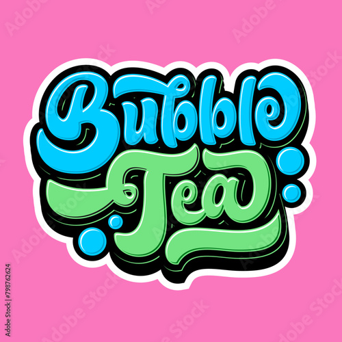 BUBBLE TEA LETTERING LOGO DESIGN