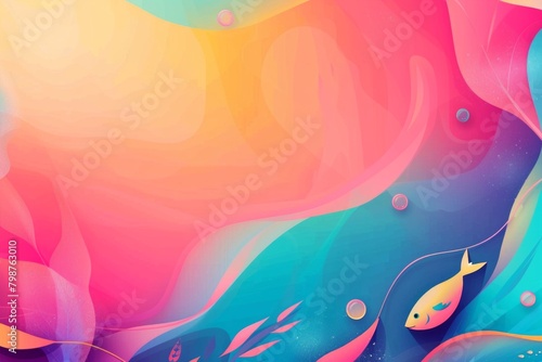 abstract background for Fishing Week or Golden Week photo