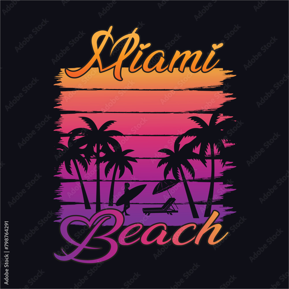 Fototapeta premium Summer t-shirt design Art & Illustration