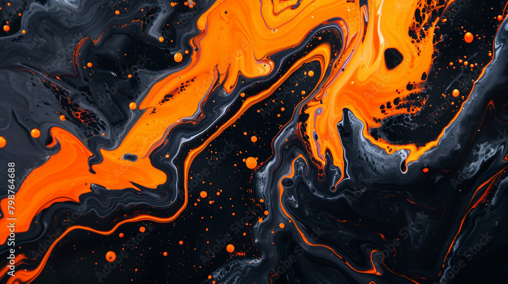 Neon orange and jet black, abstract background, styled for high-energy contrast and a modern ambiance Neon orange and jet black, abstract background, styled for high-energy contrast and a modern ambiance