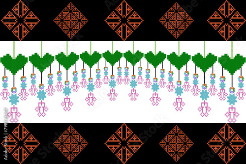 Abstract ethnic geometric pattern design for background or wallpaper.
Figure tribal embroidery. Indian, Scandinavian, Gypsy, Mexican, folk pattern.