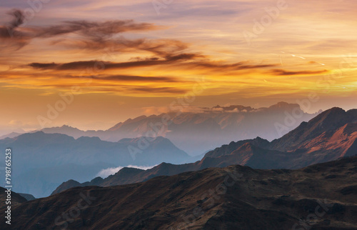 Mountains on sunset