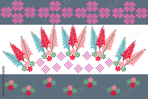 Abstract ethnic geometric pattern design for background or wallpaper.
Figure tribal embroidery. Indian, Scandinavian, Gypsy, Mexican, folk pattern.