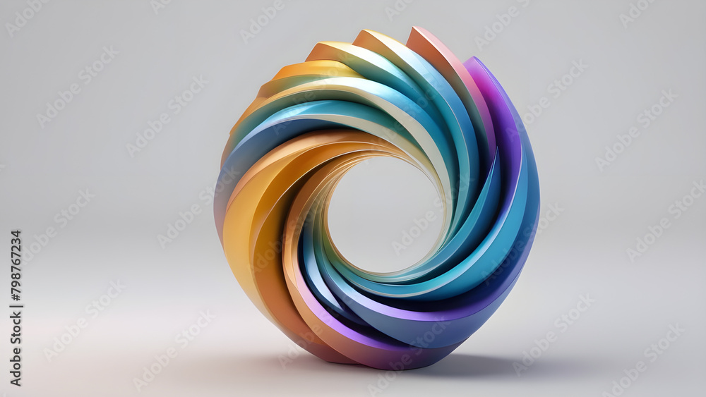 Abstract 3d render logo Iridescent gradient digital art Abstract 3d render logo Iridescent gradient digital art