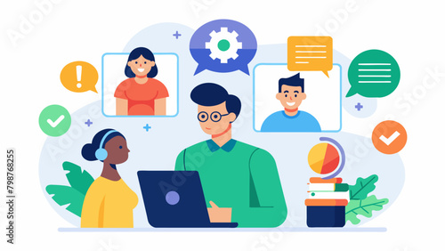 A program that offers specialized coaching and accommodations for neurodivergent individuals seeking employment recognizing and meeting their unique. Vector illustration