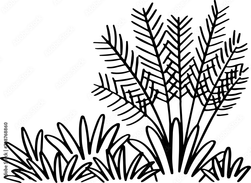 Naklejka premium cute cartoon tree in garden decoration.