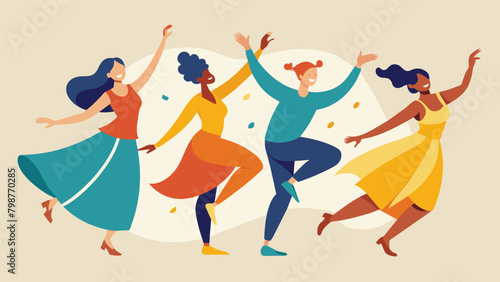 As the dancers sway to a soulful ballad their fluid motions convey the beauty and resilience of the human spirit and the hope and optimism that comes. Vector illustration