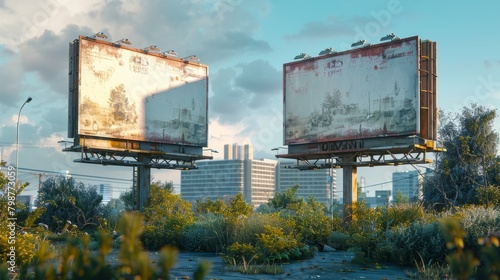 overgrown post apocalyptic city photo