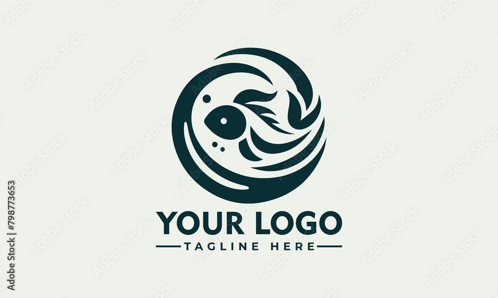 koi fish farming vector logo art grudge koi fish illustration koi fish logo vector icon illustration