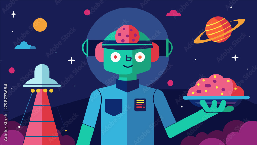 Naklejka premium A scifi movie with a neurodivergent character who uses their sensory sensitivities to detect and prevent an alien invasion.. Vector illustration