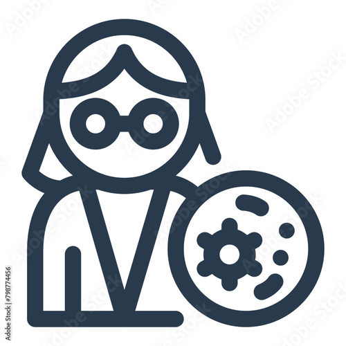 Analyzing Bacterial Samples Vector Icon Illustration