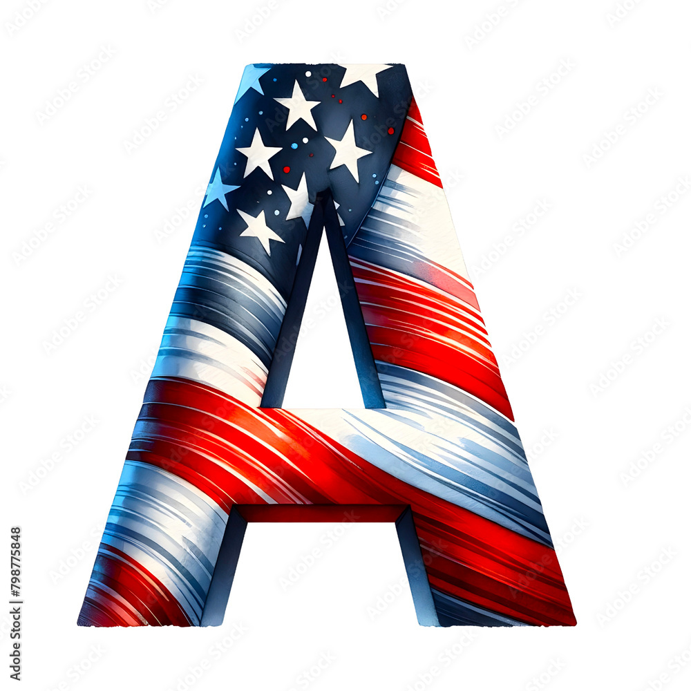 American flag font A American flag font A