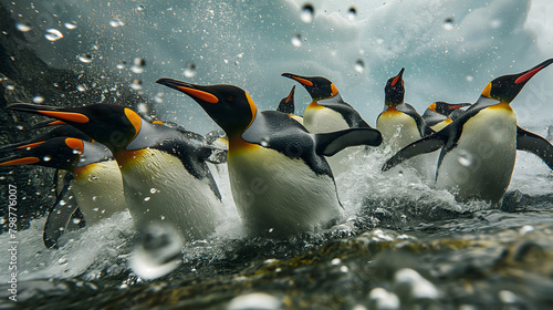 penguin on ice photo