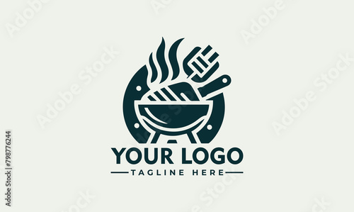 Barbecue Logo Vector Art, Icons, and Graphics bbq party grill restaurant logo inspiration