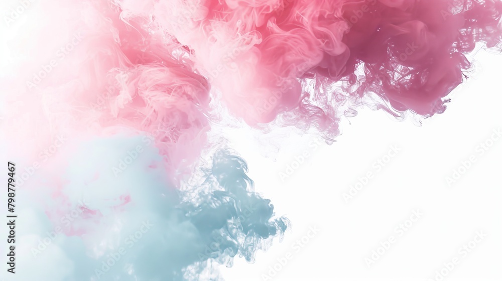 colorful smoke cloud with a gradient from blue to pink