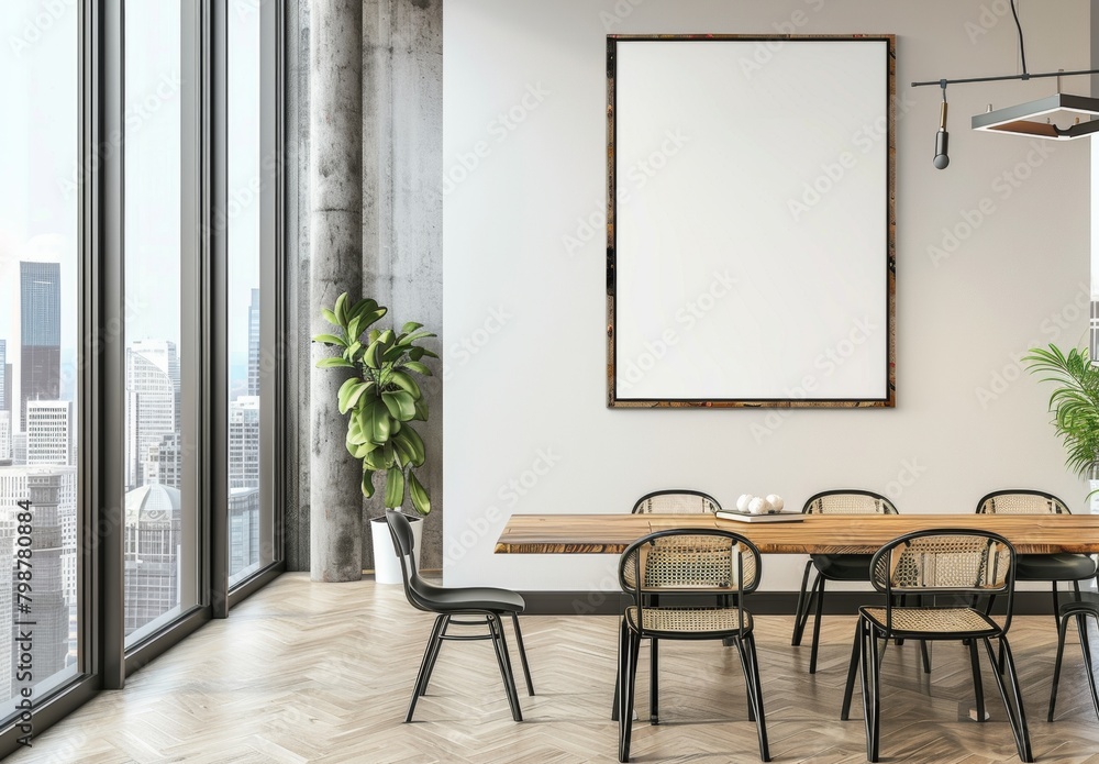 Frame mockup,Empty Picture Frame on Desk with Plant and Pen Holder, high-resolution (300 DPI)