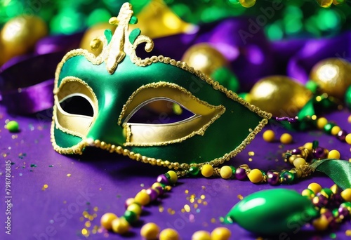 'drinks green carnival festival gold Mardi yellow beads purple food masks Masquerade Treats confetti Gras background. colors golden drink delicious snack happy'