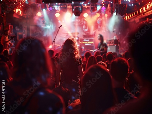 intimate concert venue, live music, energetic crowd , high resolution