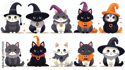 Cute Halloween cats disguised in funny costumes for