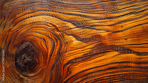 Close View of Brown Wood Grain Texture 
