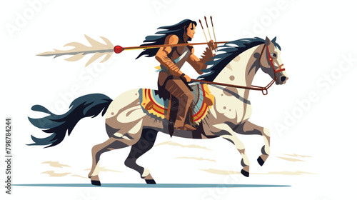 Apache warrior armored horse rider. Tribal native A © iclute3