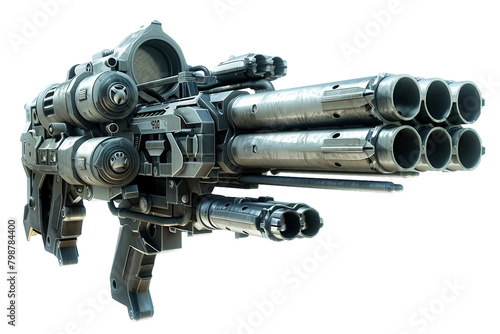 Compact Revolving Grenade Launcher on transparent background. photo