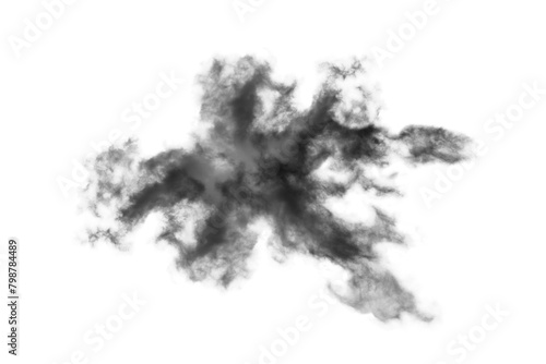 Textured Smoke Abstract black isolated on white background