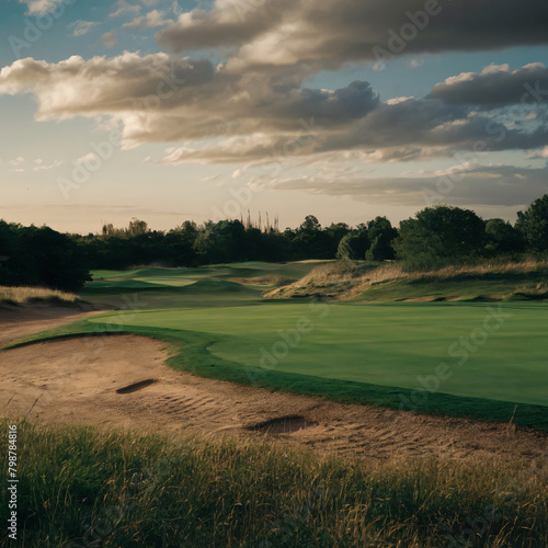 Hazard (bunker) in the golf course