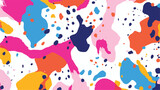 Artistic seamless pattern with colorful paint blotc