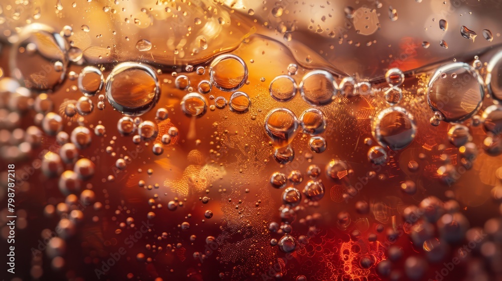 close-up of bubbles in beer with ice close-up of bubbles in beer with ice