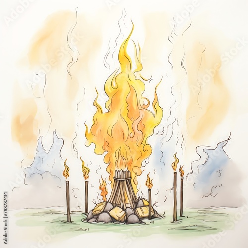 pyre, ceremonial pyre photo