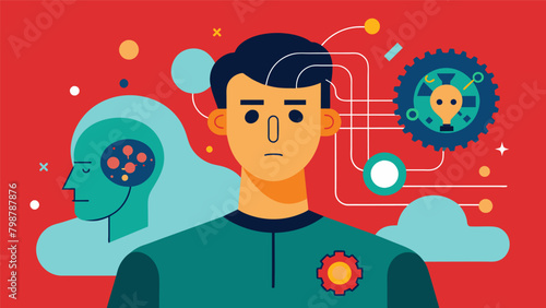 A person experiencing identity crisis and loss of personal agency as neural tech begins to dictate their thoughts and actions..