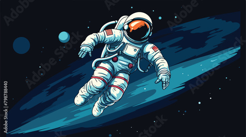 Astronaut in spacesuit. illustration. Cosmonaut int