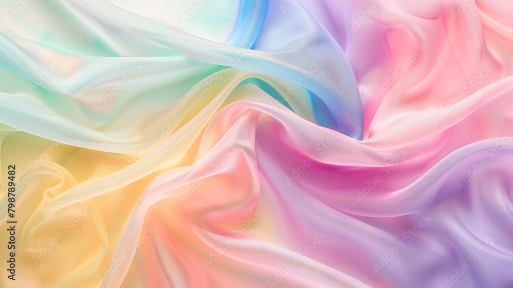Colorful rainbow background with soft pastel color fabric