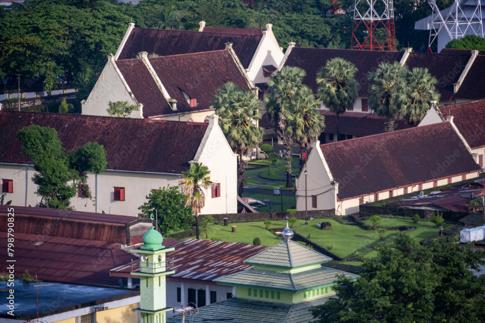 Fort Rotterdam is a 17th-century fort in Makassar on the island of Sulawesi in Indonesia. It is built on top of an existing fort in the Gowa Kingdom. Aerial view.