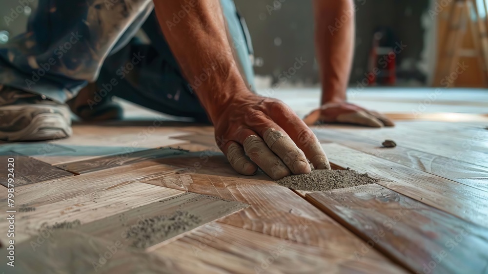 close up of a person working on a wooden board