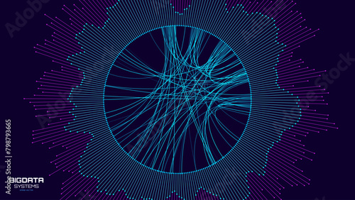 Big Data Visualization Vector. Artificial Intelligence Graph Connections. Digital Statistical Analysis Methods Visual Data Science Concept. Machine Learning AI. Technology Vector Illustration. photo