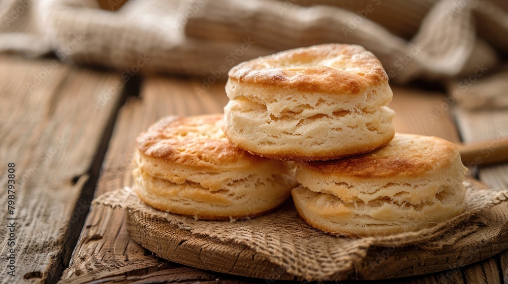 Close up image of butter biscuits on a wooden background Close up image of butter biscuits on a wooden background