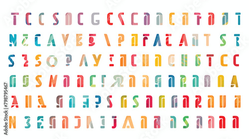 Decorative english alphabet made of colorful adhesi