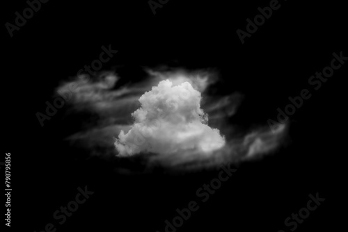 Textured cloud,Abstract black,isolated on black background