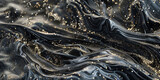 Mysterious onyx marble ink drifting across an abstract setting, shimmering with ethereal glitters.