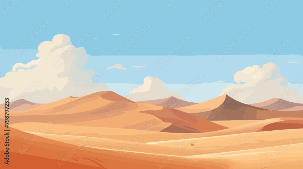 Desert sand dunes and sky background. Dry nature la