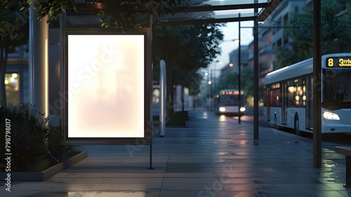 Authentic Advertising Mockup Bus Stop Light Box