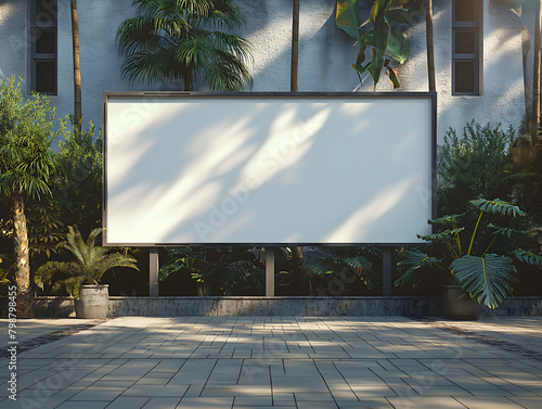 Billboard mockup image, large clean white surface, empty large advertising space, Bigboard