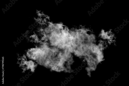 Textured cloud Abstract black isolated on black background