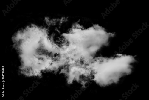 Textured cloud,Abstract black,isolated on black background