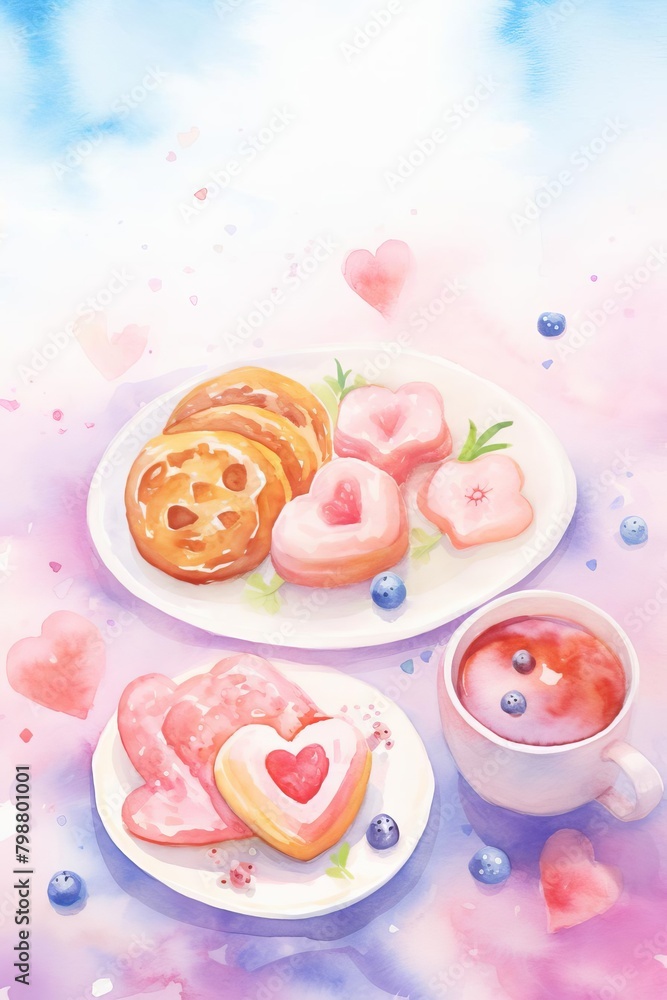 Mothers Day breakfast watercolor, delightful Mothers Day breakfast watercolor Mothers Day breakfast watercolor, delightful Mothers Day breakfast watercolor